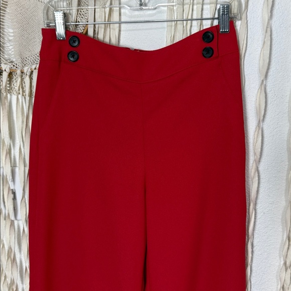 Veronica Beard Red Taren Wide Leg Trouser in Red Size 4 - Picture 3 of 14